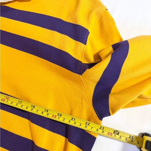 J. Crew Bold Yellow and Purple Striped Rugby Shirt XL - Picture 5 of 5